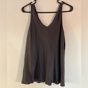 Grey silk tank top by Valerie Stevens